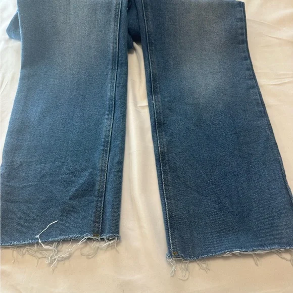 Motherhood Straight Leg Maternity Jeans in Blue with Navy Panel - Picture 5 of 8